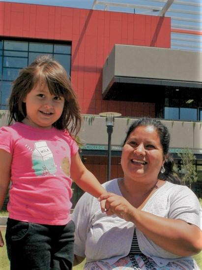 Mother in CARE program with daughter at beautiful Miramar Campus